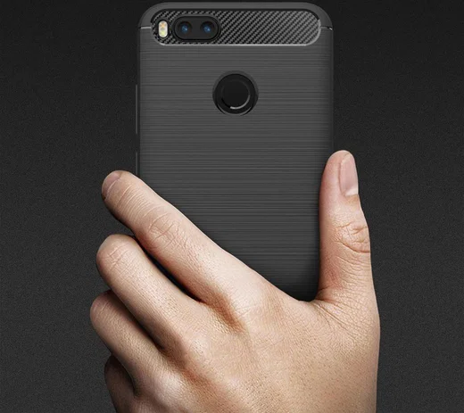 Xiaomi Mi A1 geborsteld TPU Hoesje Zwart afbeelding 7