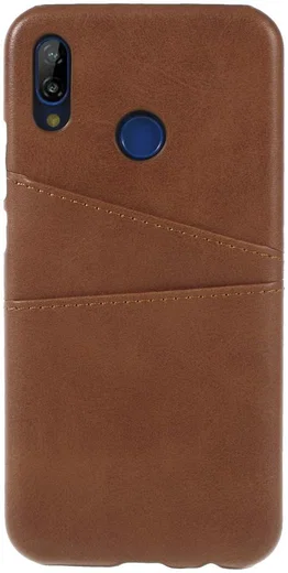 Huawei P20 Lite Back Cover met Lederen Coating Coffee afbeelding 1