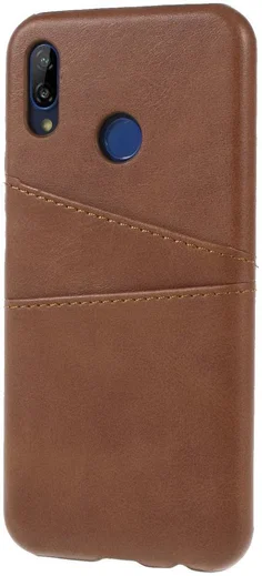 Huawei P20 Lite Back Cover met Lederen Coating Coffee afbeelding 3