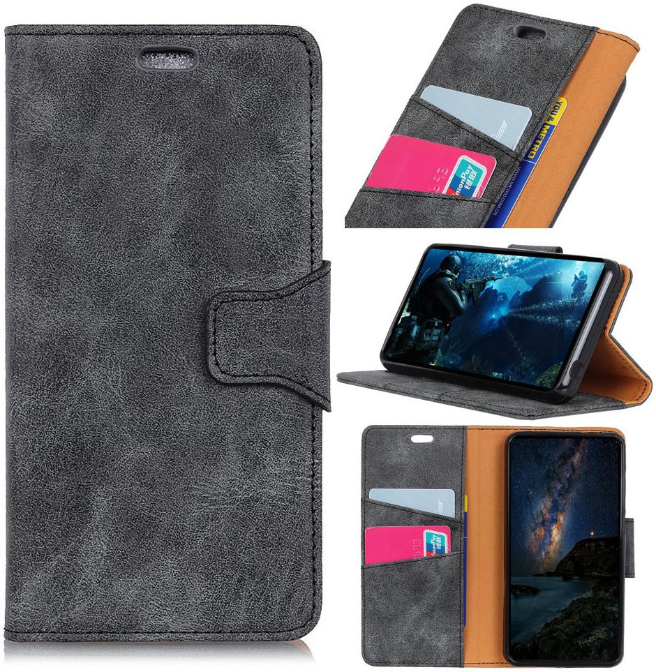 Samsung Galaxy A6 Plus Vintage Portemonnee Hoesje Zwart afbeelding 13