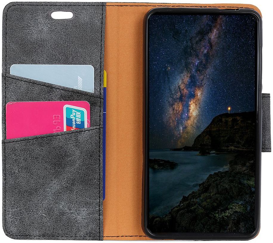 Samsung Galaxy A6 Vintage Portemonnee Hoesje Zwart afbeelding 2