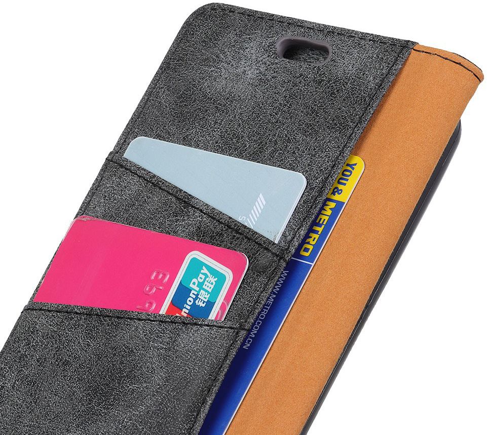 Samsung Galaxy A6 Vintage Portemonnee Hoesje Zwart afbeelding 10