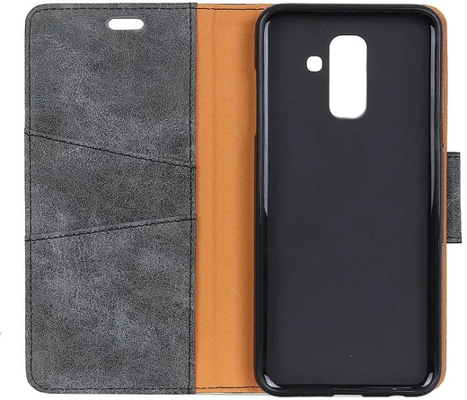 Samsung Galaxy A6 Vintage Portemonnee Hoesje Zwart afbeelding 12