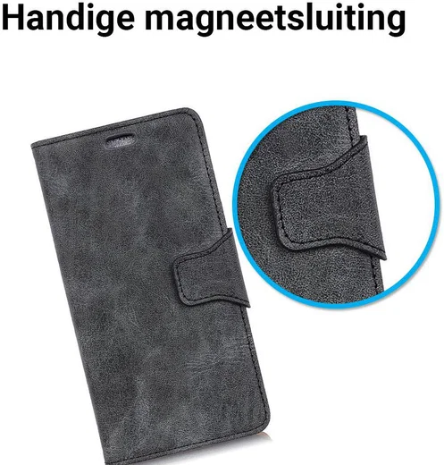 Samsung Galaxy A6 Vintage Portemonnee Hoesje Zwart afbeelding 6