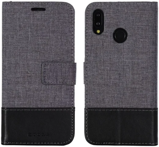 Huawei P20 Lite Linnen Portemonnee Hoesje Zwart afbeelding 10
