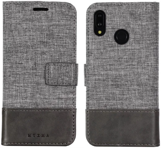 Huawei P20 Lite Linnen Portemonnee Hoesje Grijs afbeelding 10