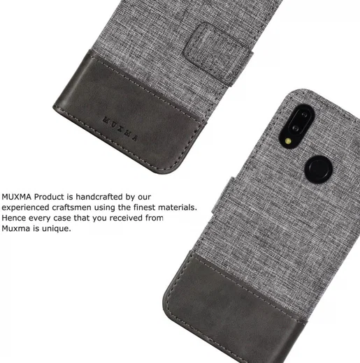 Huawei P20 Lite Linnen Portemonnee Hoesje Grijs afbeelding 13