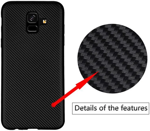 Samsung Galaxy A6 Carbon TPU Hoesje Roze Goud afbeelding 6