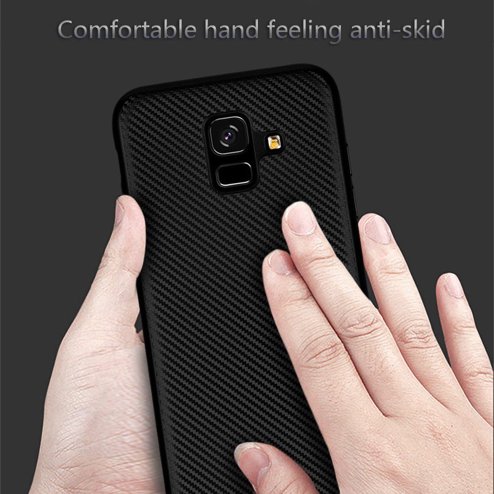 Samsung Galaxy A6 Carbon TPU Hoesje Goud afbeelding 2