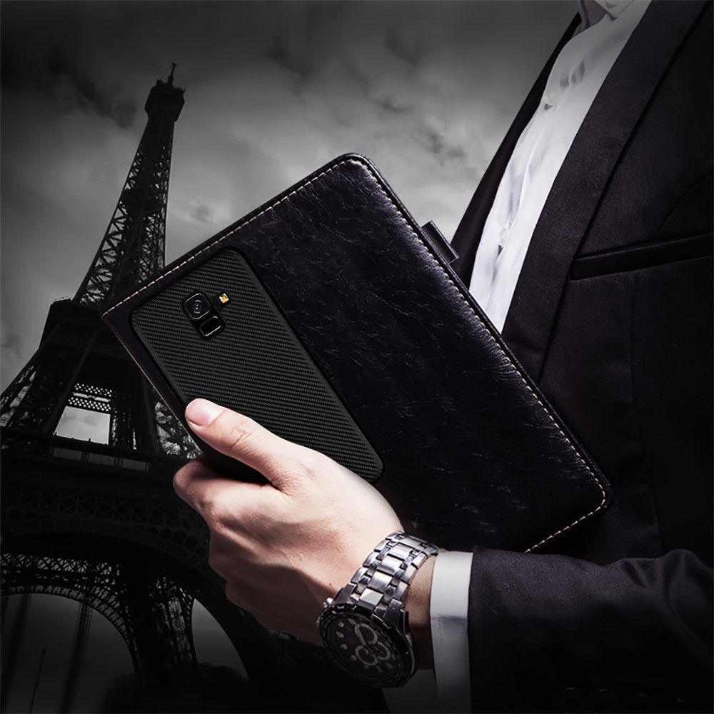 Samsung Galaxy A6 Carbon TPU Hoesje Goud afbeelding 3