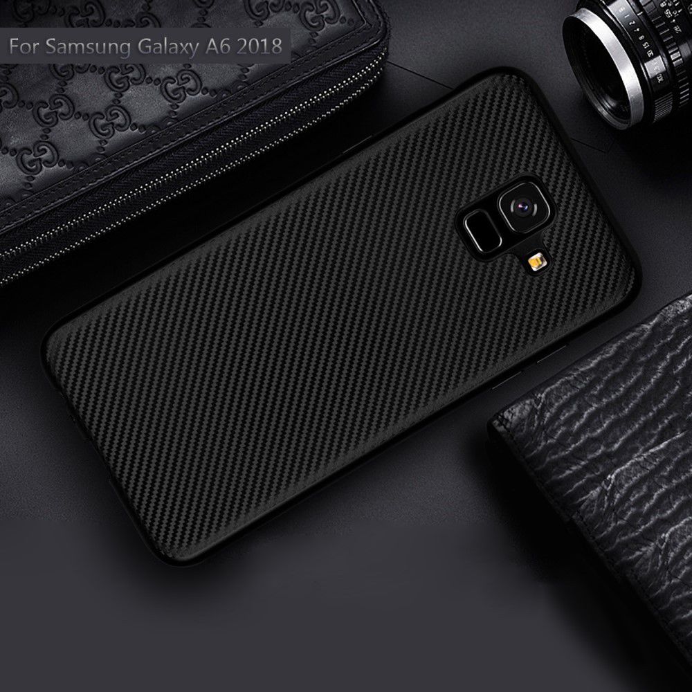 Samsung Galaxy A6 Carbon TPU Hoesje Goud afbeelding 4
