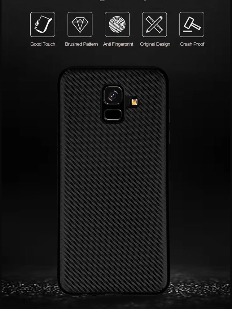 Samsung Galaxy A6 Carbon TPU Hoesje Goud afbeelding 5
