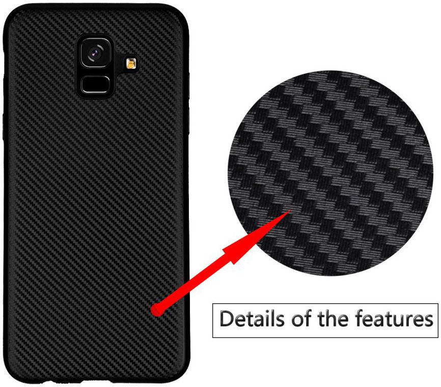 Samsung Galaxy A6 Carbon TPU Hoesje Goud afbeelding 6