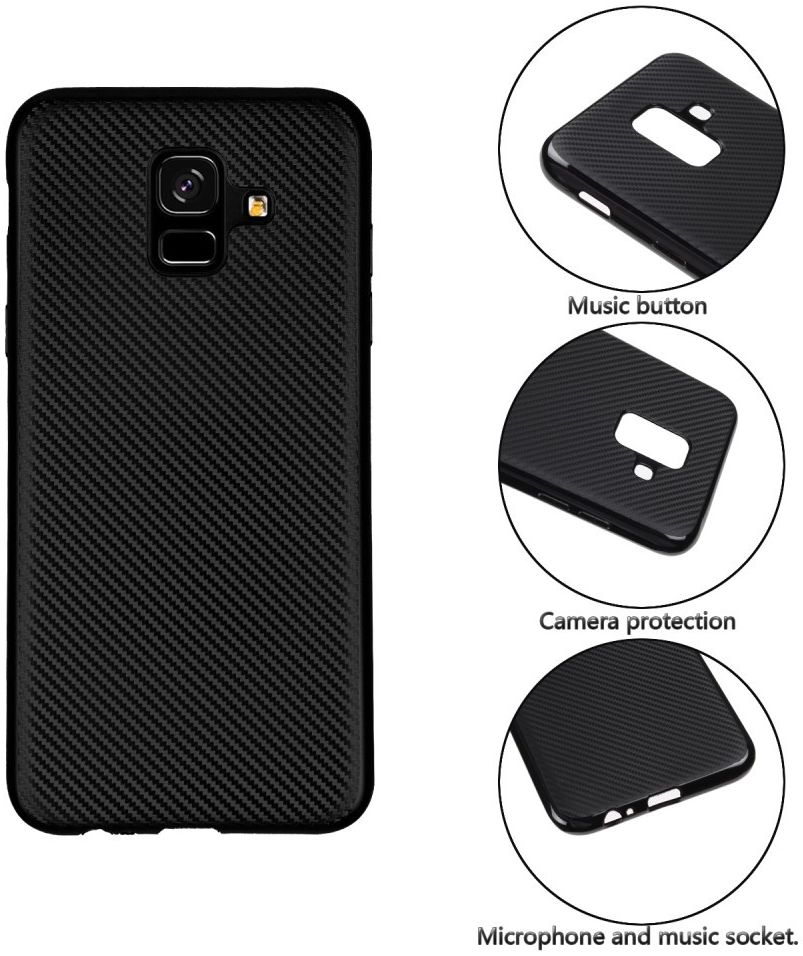 Samsung Galaxy A6 Carbon TPU Hoesje Goud afbeelding 8