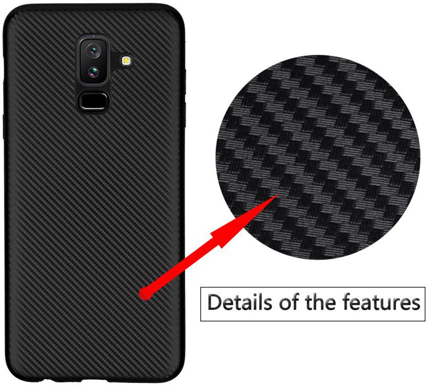 Samsung Galaxy A6 Plus Carbon TPU Hoesje Goud afbeelding 3
