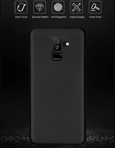Samsung Galaxy A6 Plus Carbon TPU Hoesje Goud afbeelding 5