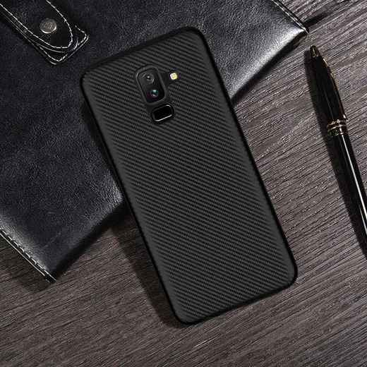 Samsung Galaxy A6 Plus Carbon TPU Hoesje Goud afbeelding 7