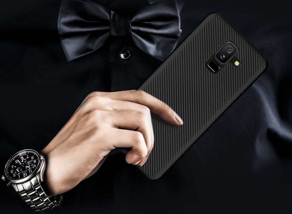 Samsung Galaxy A6 Plus Carbon TPU Hoesje Goud afbeelding 8