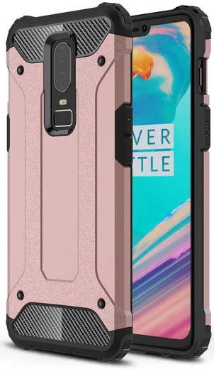 OnePlus 6 Hybride Hoesje Roze Goud afbeelding 1