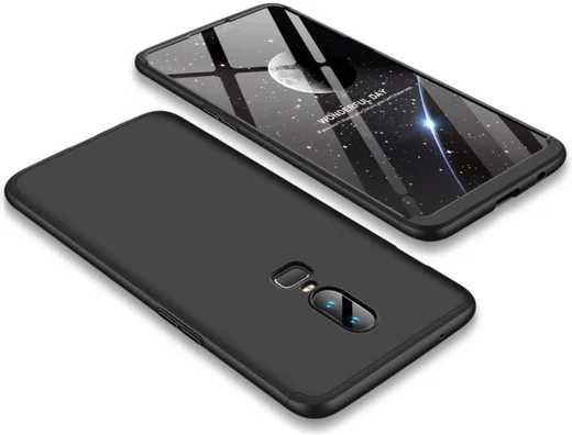 OnePlus 6 Matte Back Cover Zwart afbeelding 1