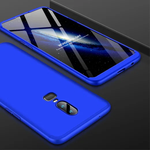 OnePlus 6 Matte Back Cover Blauw afbeelding 2