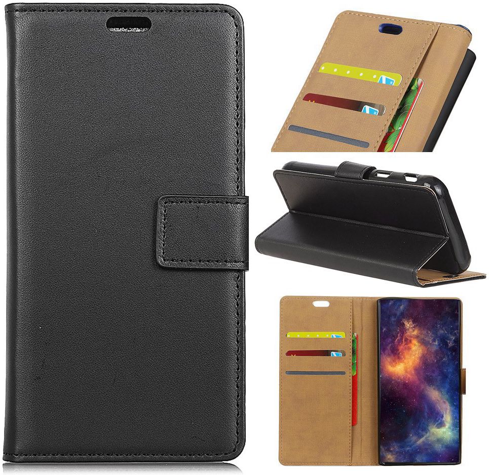 Honor 10 Lederen Wallet Hoesje Zwart afbeelding 5