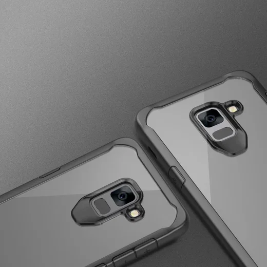 Samsung Galaxy A6 Hybride Transparant Hoesje Zwart afbeelding 6