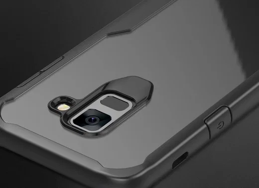 Samsung Galaxy A6 Hybride Transparant Hoesje Zwart afbeelding 7