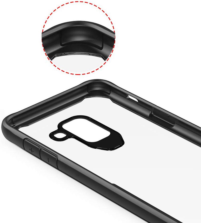 Samsung Galaxy A6 Hybride Transparant Hoesje Rood afbeelding 4