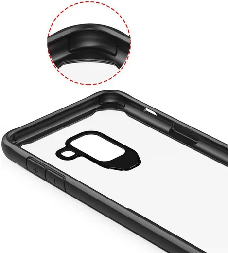 Samsung Galaxy A6 Hybride Transparant Hoesje Rood afbeelding 4