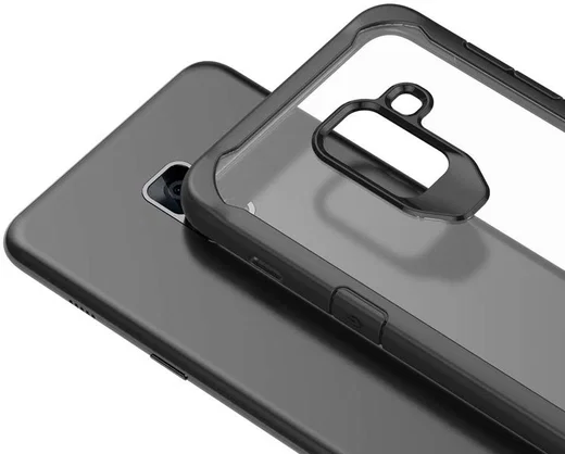 Samsung Galaxy A6 Hybride Transparant Hoesje Rood afbeelding 5