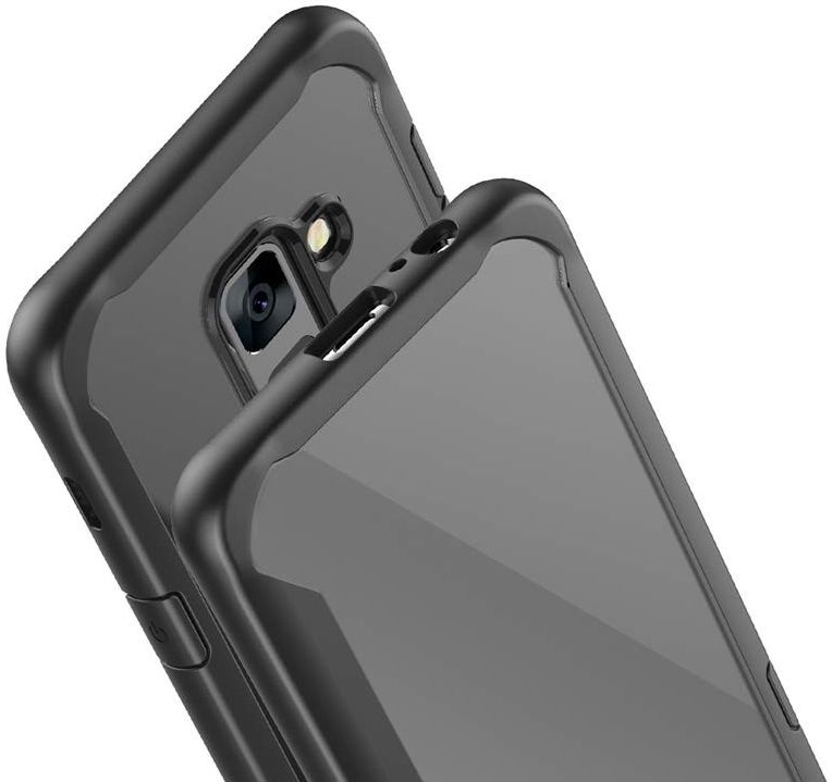 Samsung Galaxy A6 Hybride Transparant Hoesje Rood afbeelding 6
