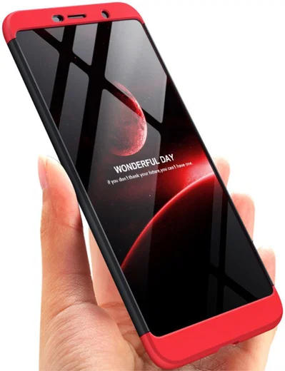 Nokia 7 Plus Matte Back Cover Zwart Rood afbeelding 3