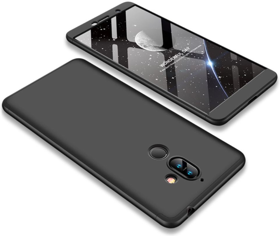 Nokia 7 Plus Matte Back Cover Zwart afbeelding 1