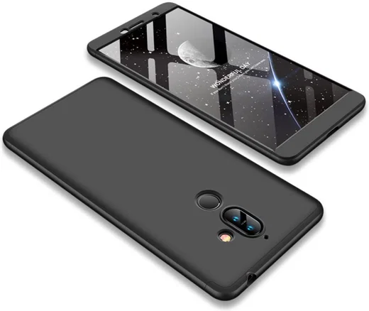 Nokia 7 Plus Matte Back Cover Zwart afbeelding 1
