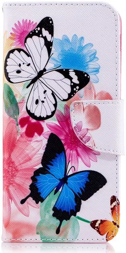 Samsung Galaxy A6 Portemonnee Hoesje met Vlinders Print afbeelding 1