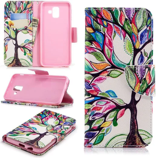 Samsung Galaxy A6 Portemonnee Hoesje met Boom Print afbeelding 12