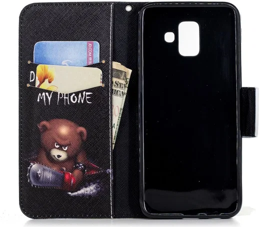 Samsung Galaxy A6 Portemonnee Hoesje met Teddy Print afbeelding 7