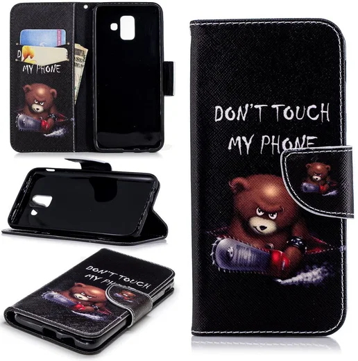 Samsung Galaxy A6 Portemonnee Hoesje met Teddy Print afbeelding 13