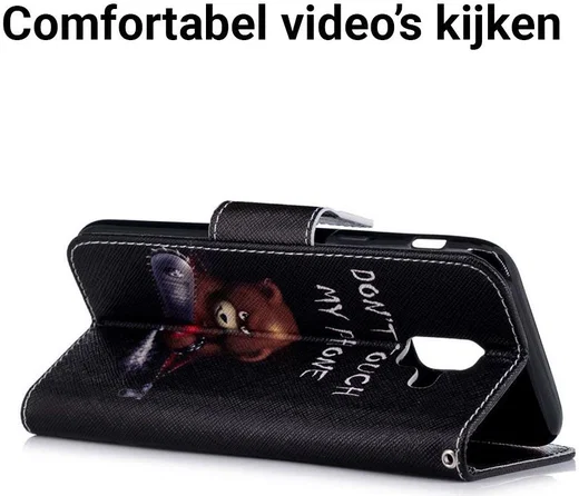 Samsung Galaxy A6 Portemonnee Hoesje met Teddy Print afbeelding 6