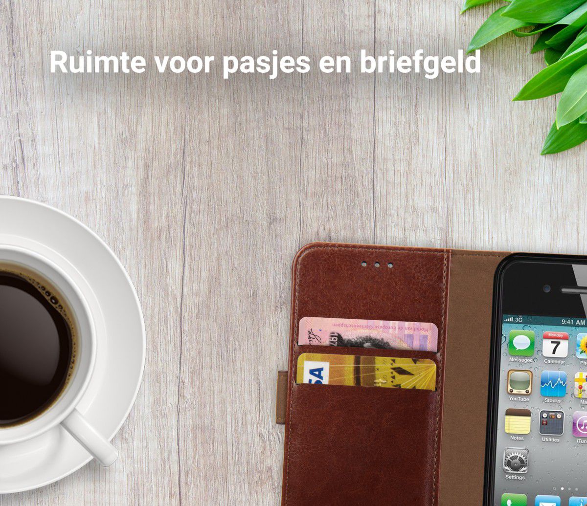Rosso Element Apple iPhone 4 / 4S Hoesje Book Cover Bruin afbeelding 8