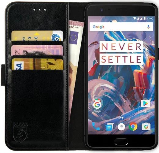 Rosso Element OnePlus 3T / 3 Hoesje Book Cover Zwart afbeelding 1