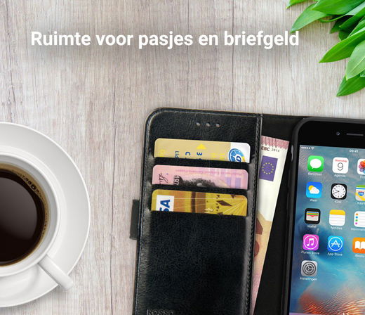 Rosso Element Apple iPhone 6 Plus / 6S Plus Hoesje Book Cover Zwart afbeelding 8