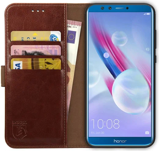 Rosso Element Honor 9 Lite Hoesje Book Cover Bruin afbeelding 1