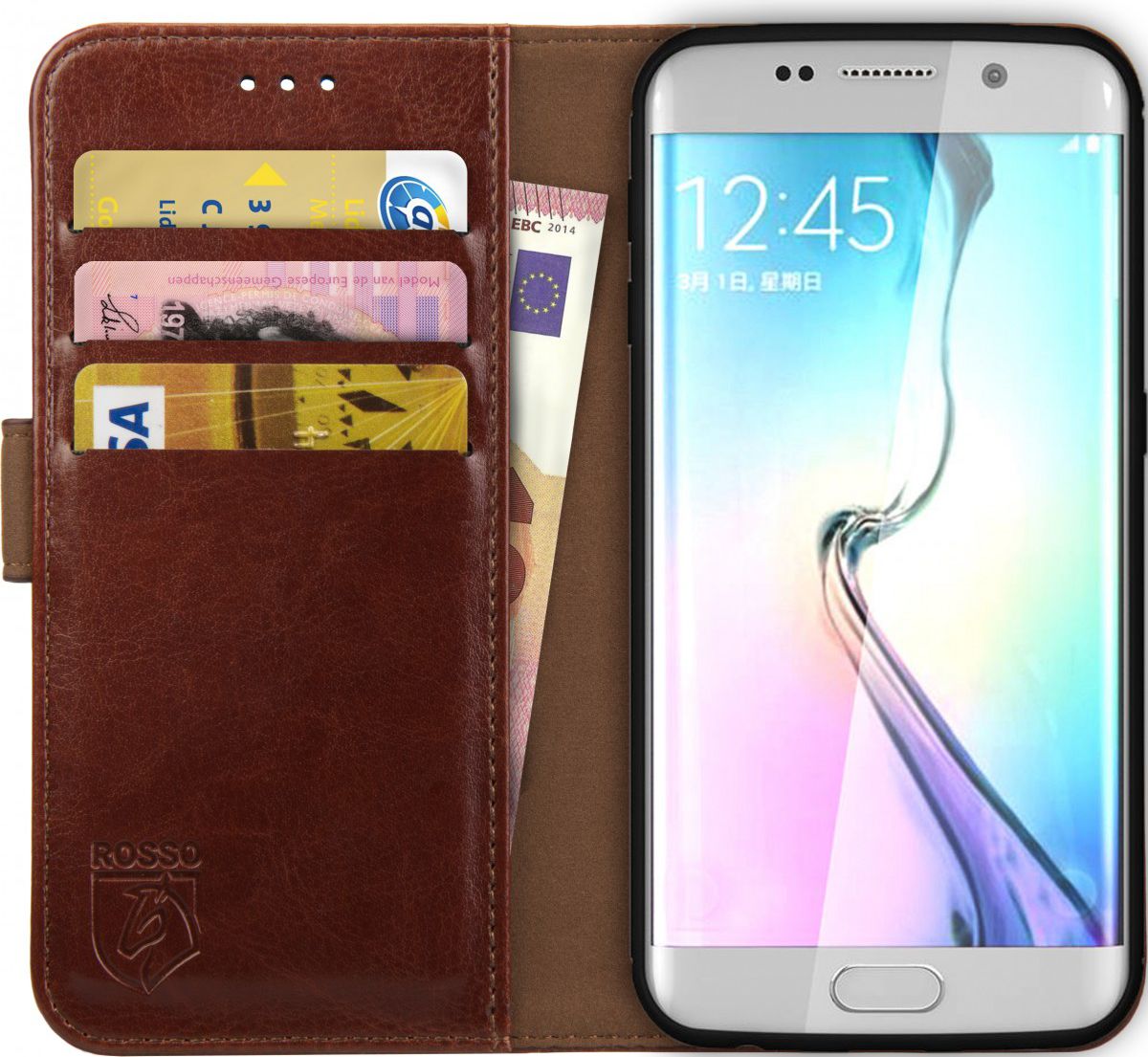 Rosso Element Samsung Galaxy S6 Edge Hoesje Book Cover Bruin afbeelding 1