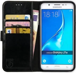 Rosso Element Samsung Galaxy J7 2016 Hoesje Book Cover Zwart afbeelding