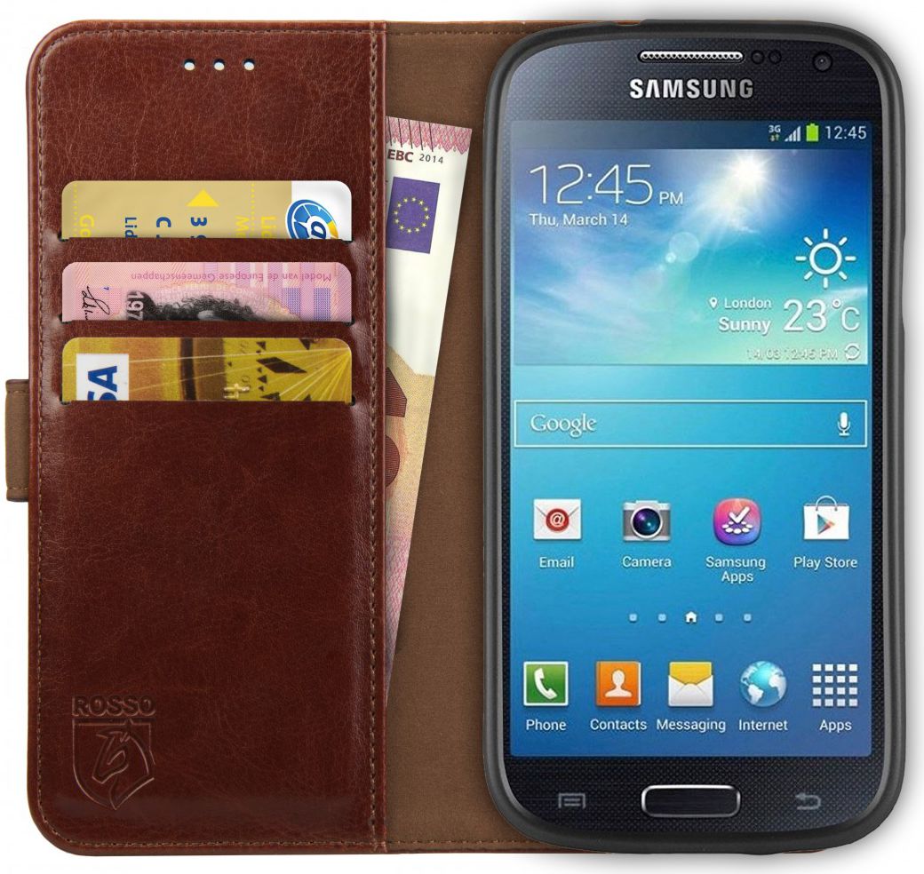 Rosso Element Samsung Galaxy S4 Mini Hoesje Book Cover Bruin afbeelding 1