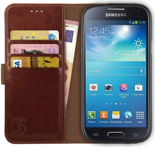Rosso Element Samsung Galaxy S4 Mini Hoesje Book Cover Bruin afbeelding 1
