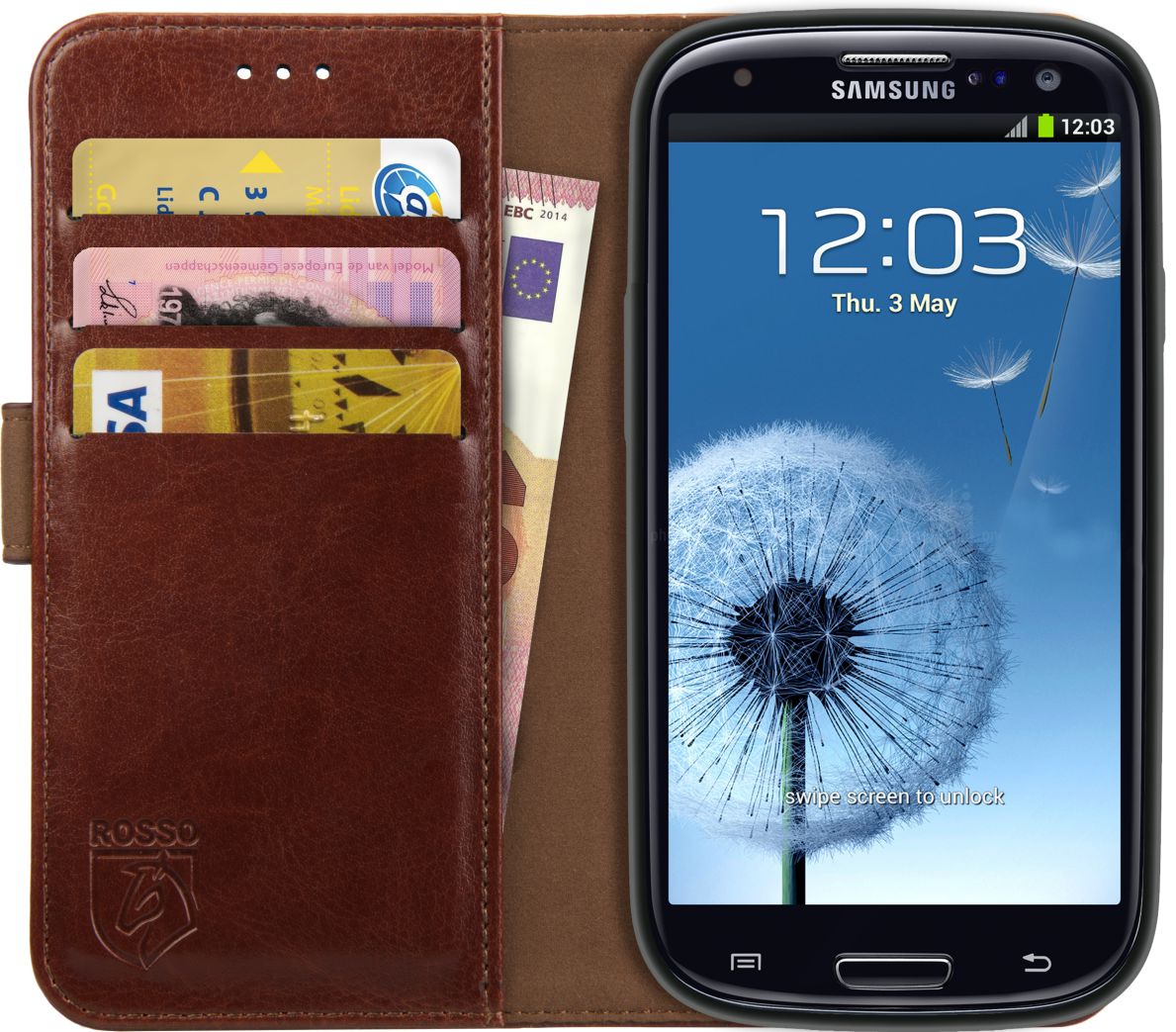 Rosso Element Samsung Galaxy S3 Hoesje Book Cover Bruin afbeelding 1