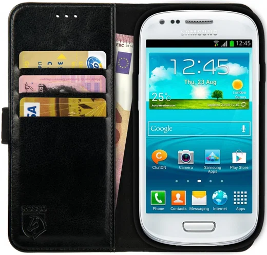 Rosso Element Samsung Galaxy S3 Mini Hoesje Book Cover Zwart afbeelding 1